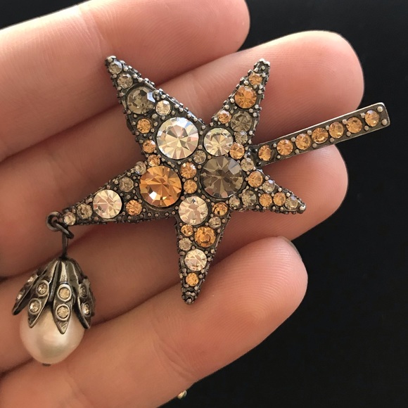 Signed🖤Alexander McQueen Star Drop Barrette/Lapel - Picture 2 of 5